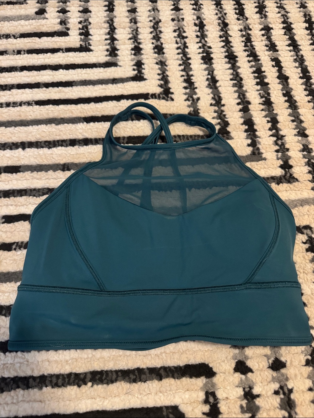 High-Neck Sports Bra with Mesh Detail